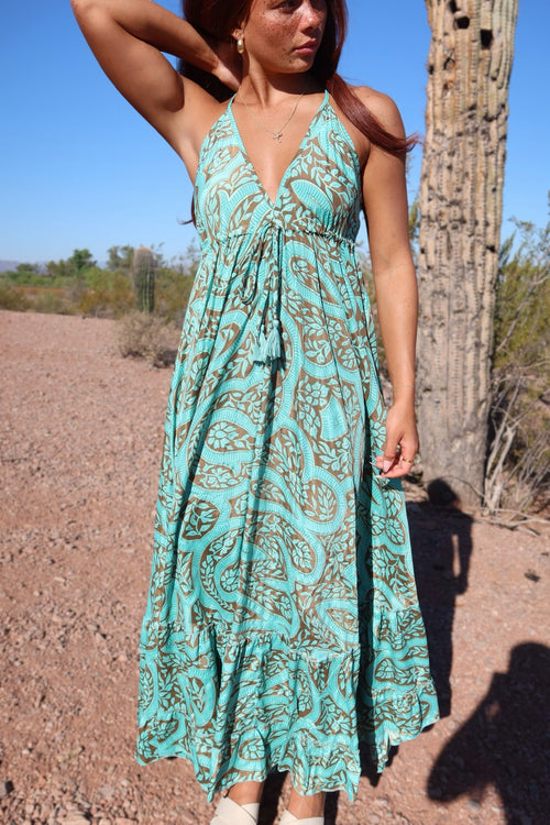 Arbel dress Turquoise Floral Print.