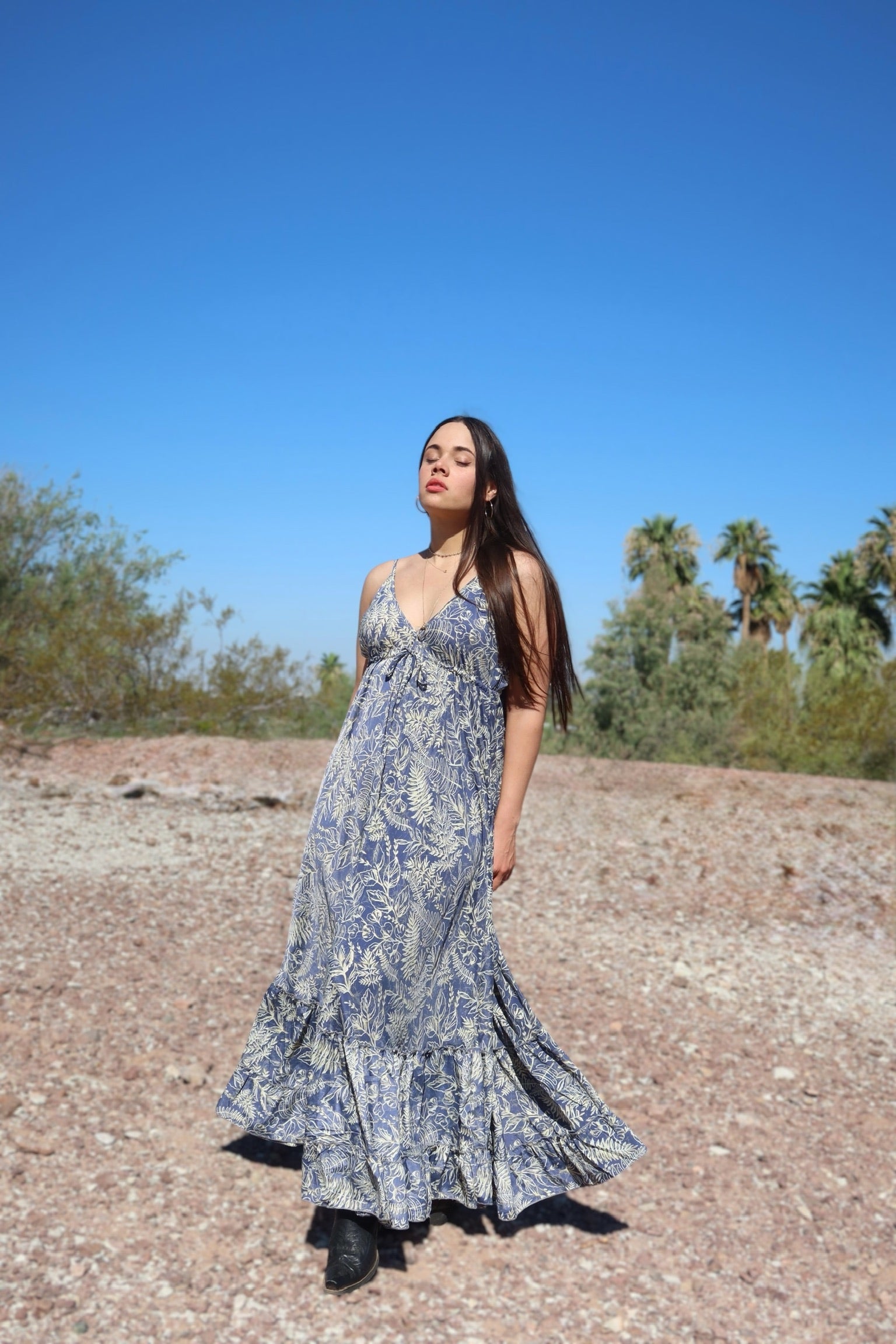 Genesaret dress Blue Print.