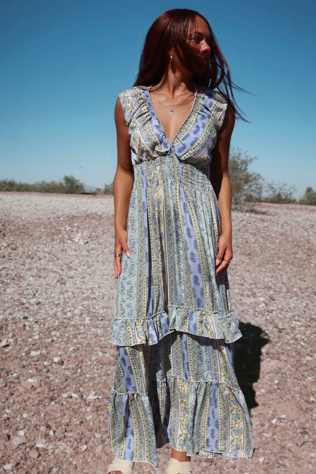 Caná - Blue floral print - one size