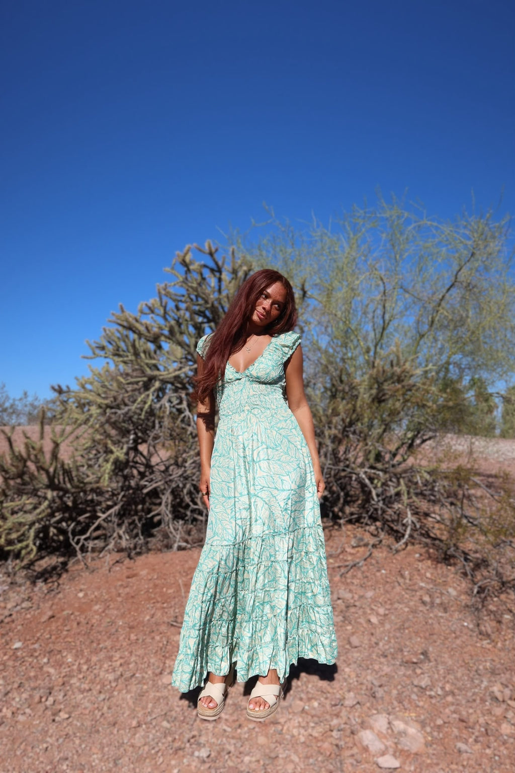Arbel - turquoise floral print - one size