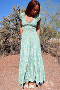 Arbel - turquoise floral print - one size