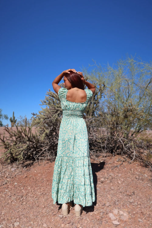 Arbel - turquoise floral print - one size