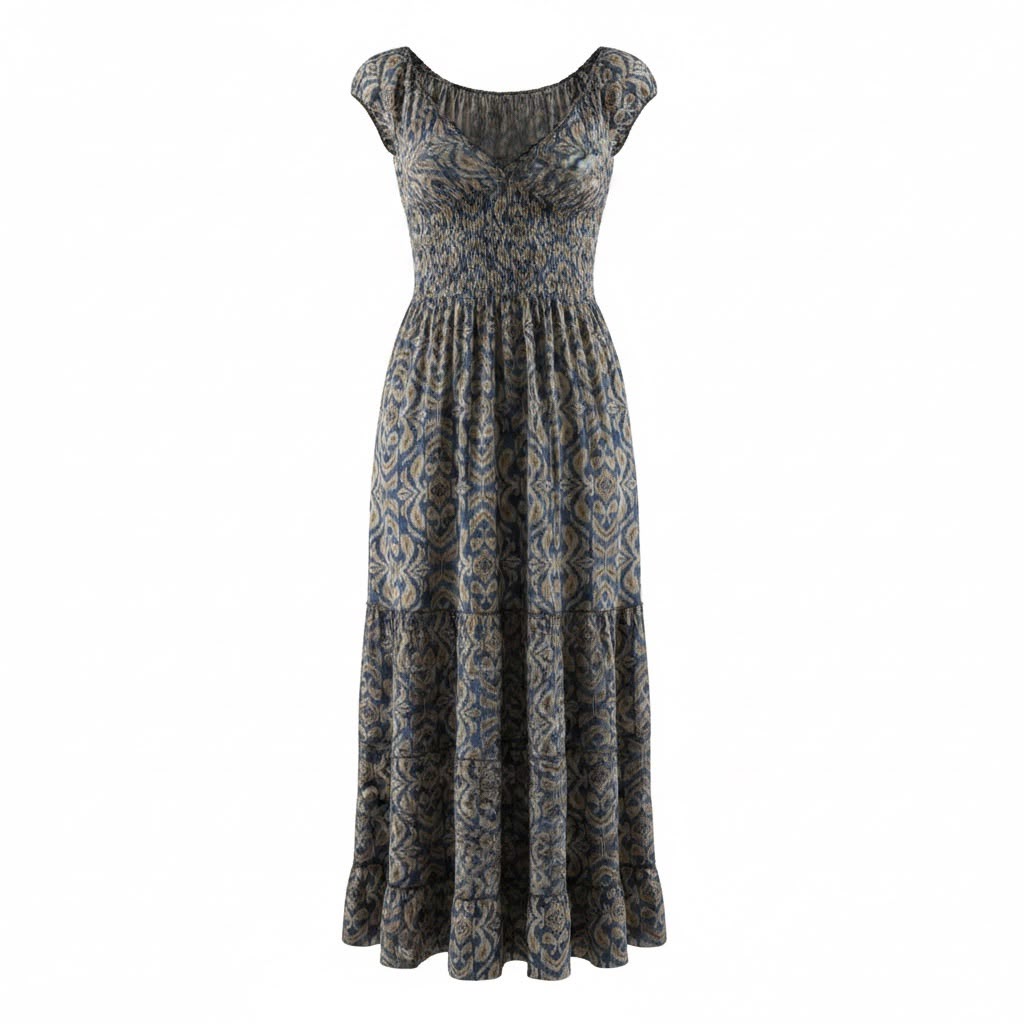 Arbel- blue & gold print - One size